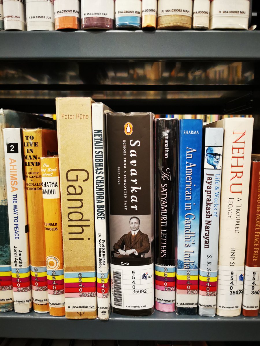 jitendrashm's tweet photo. Kudos to writers like @vikramsampath and filmmakers like @RandeepHooda to save us from a single tone, placid and one sided history of Independence... "Mr Savarkar among his contemporaries" at Indian history shelf in Singapore National Library https://t.co/NcR9oEZT9y