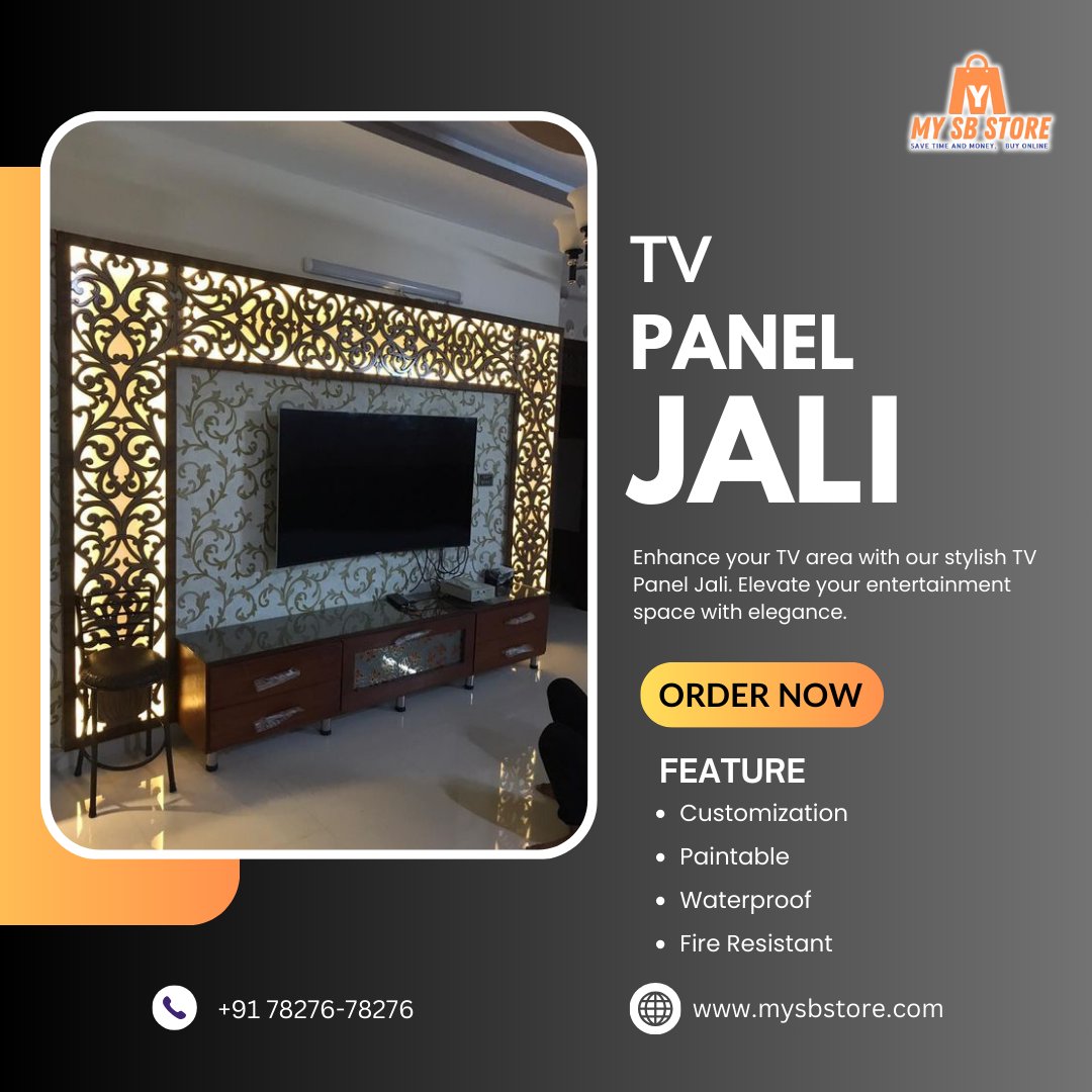MySBStore1's tweet photo. Elevate your entertainment space with our stylish TV Panel Jali. Enhance your viewing experience effortlessly. 📺✨ #TVPanelJali #EntertainmentElegance https://t.co/tFf16DpHjn