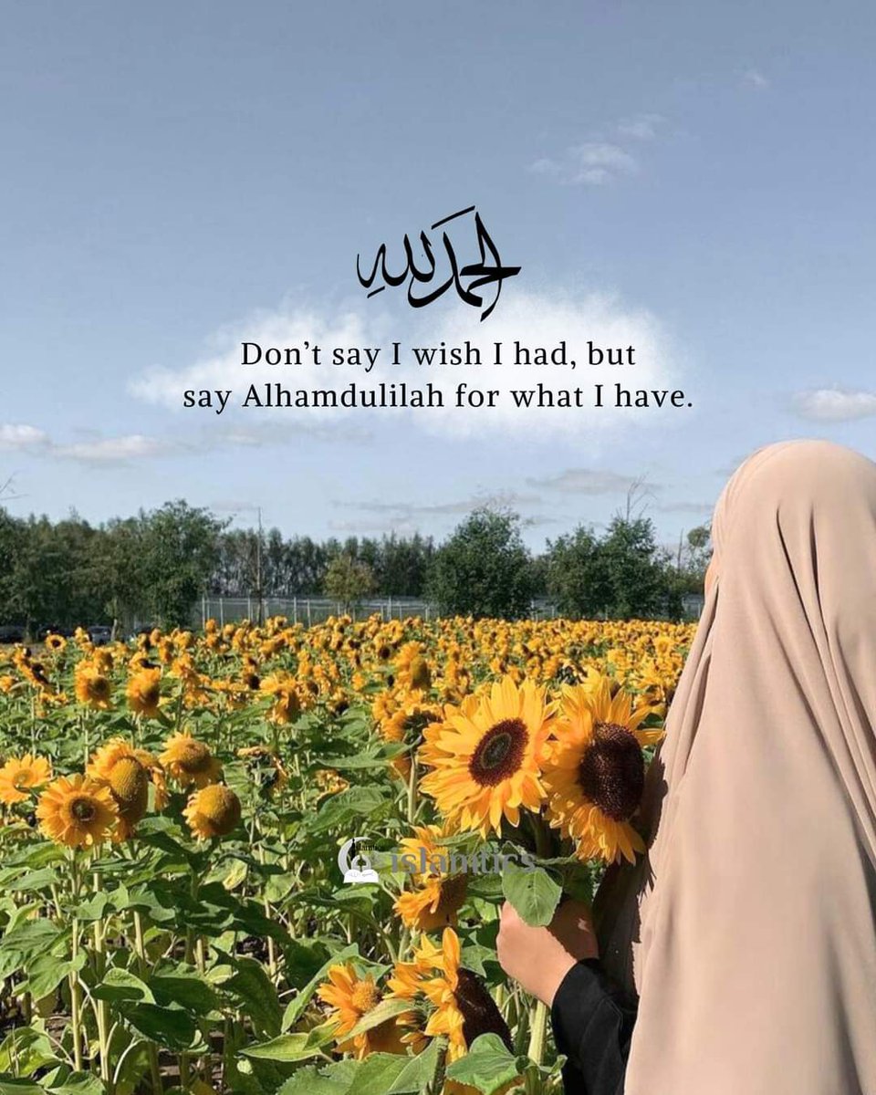 Don’t say I wish I had but say Alhamdulilah for what I have.