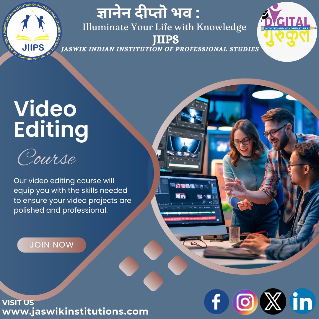 Master Video Editing: Become a Pro Editor Fast #jaswikindianinstitutionofprofessionalstudies #VideoEditingCourse #LearnEditing #ProEditor #EditingSkills #CreativeEditing #FilmEditing #ContentCreation #VideoProduction #MasterEditing #DigitalMedia