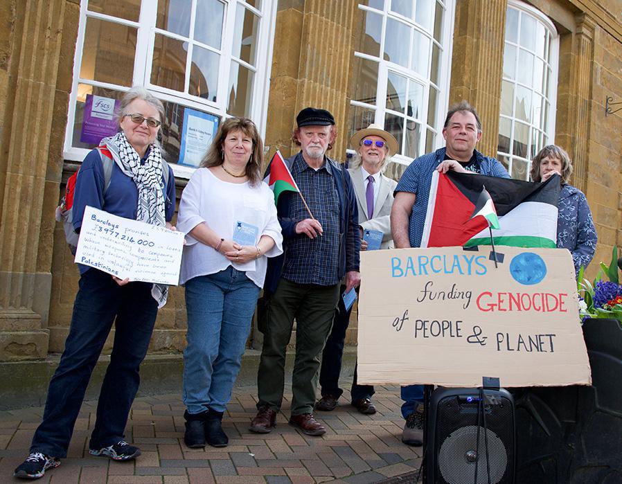 Protest outside Banbury’s Barclays today #DontbankonBarclays