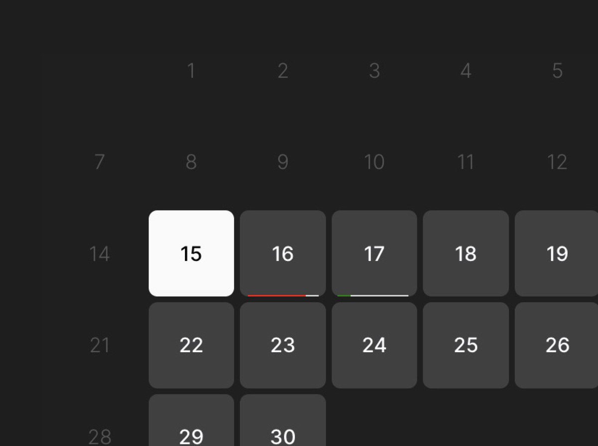 optional color indicator of how booked a day is already? 🤔