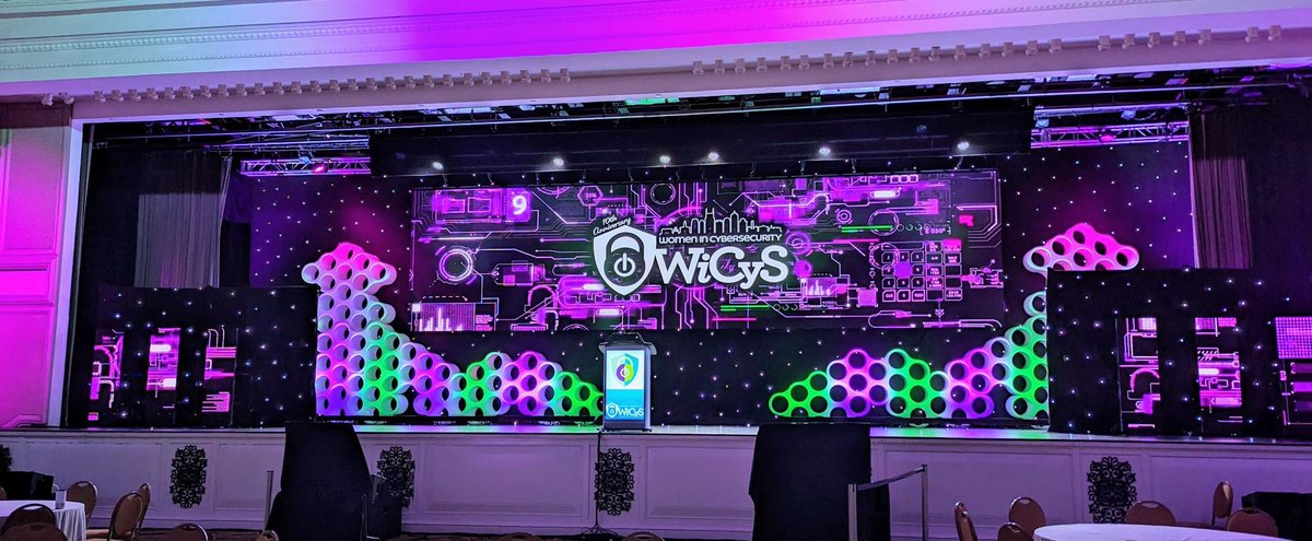 Sneak peak of the #WiCyS2024 stage this beautiful Saturday morning 😍 #womenincybersecurity