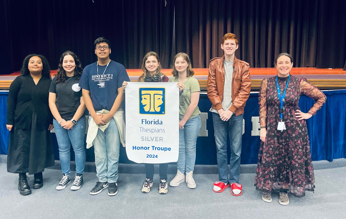 StefanieTsompa2's tweet photo. Congratulations @DHSTroupe4376 for receiving HONORS TROUPE recognition at the Florida State Thespian Festival! This represents Theatre Productions, Community &amp; School Service, Theatre Outreach &amp; Advocacy, Membership &amp; Troupe Participation. @DHShappenings @MikeMicallef1 #vcsarts https://t.co/GH7eqOGzZ0