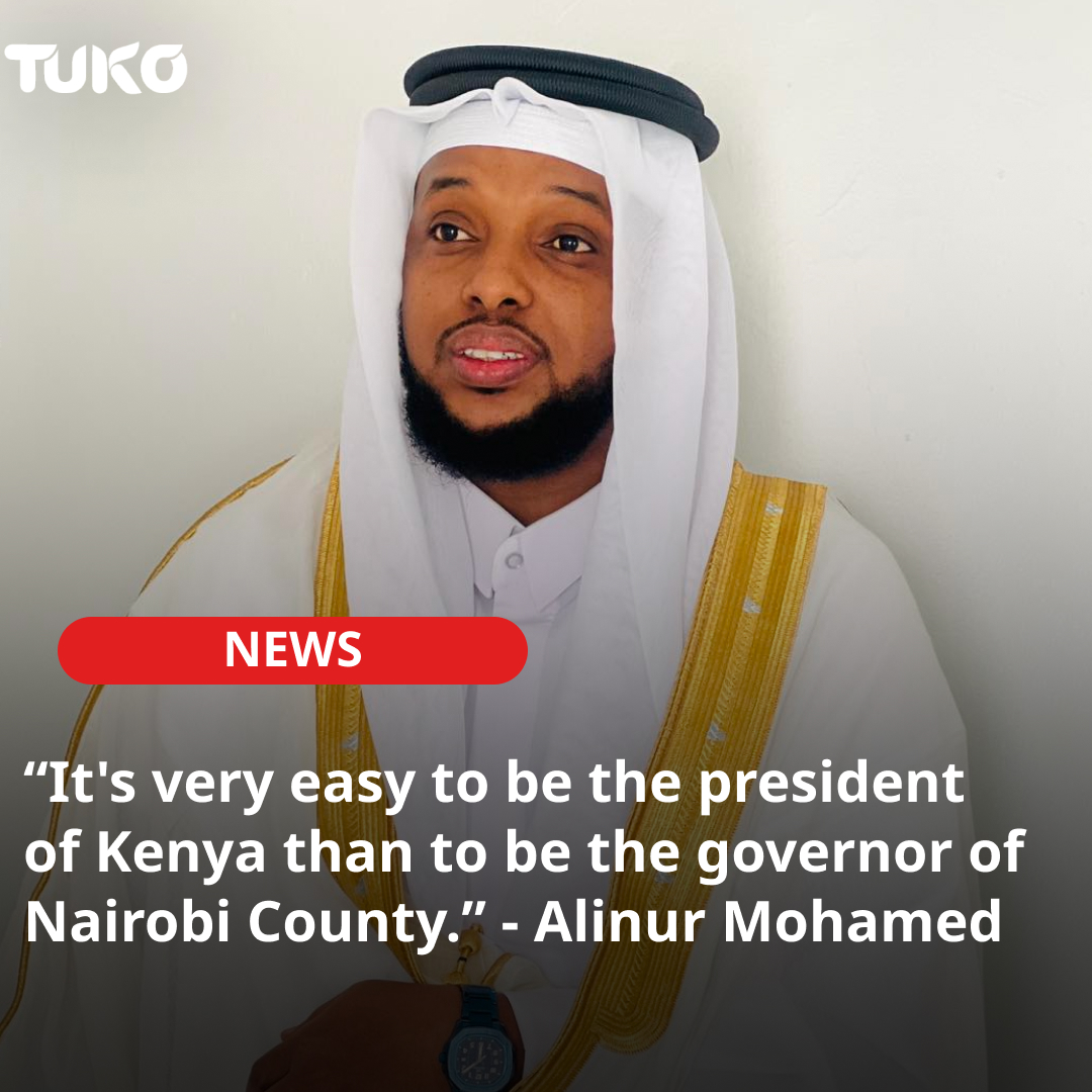 Politician and businessman Alinur Mohamed suggests managing the affairs of Nairobi County is more difficult than handling national affairs as president. 'Being a Nairobi governor comes with a lot of pressure and scrutiny, and it is even worse when you are incompetent and not up…