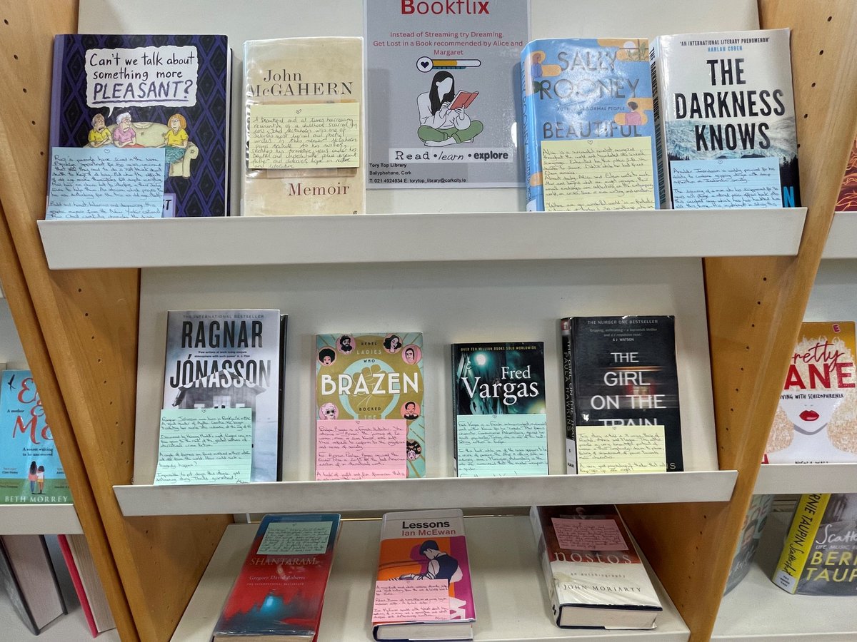 Feeling overwhelmed by endless streaming options? Give Bookflix at Tory Top Library a try! 📺📚

Let Alice and Margaret help you select your next read with fantastic book suggestions. Best of all, there are no monthly subscription fees! 

#CorkCityLibraries #ToryTopLibrary