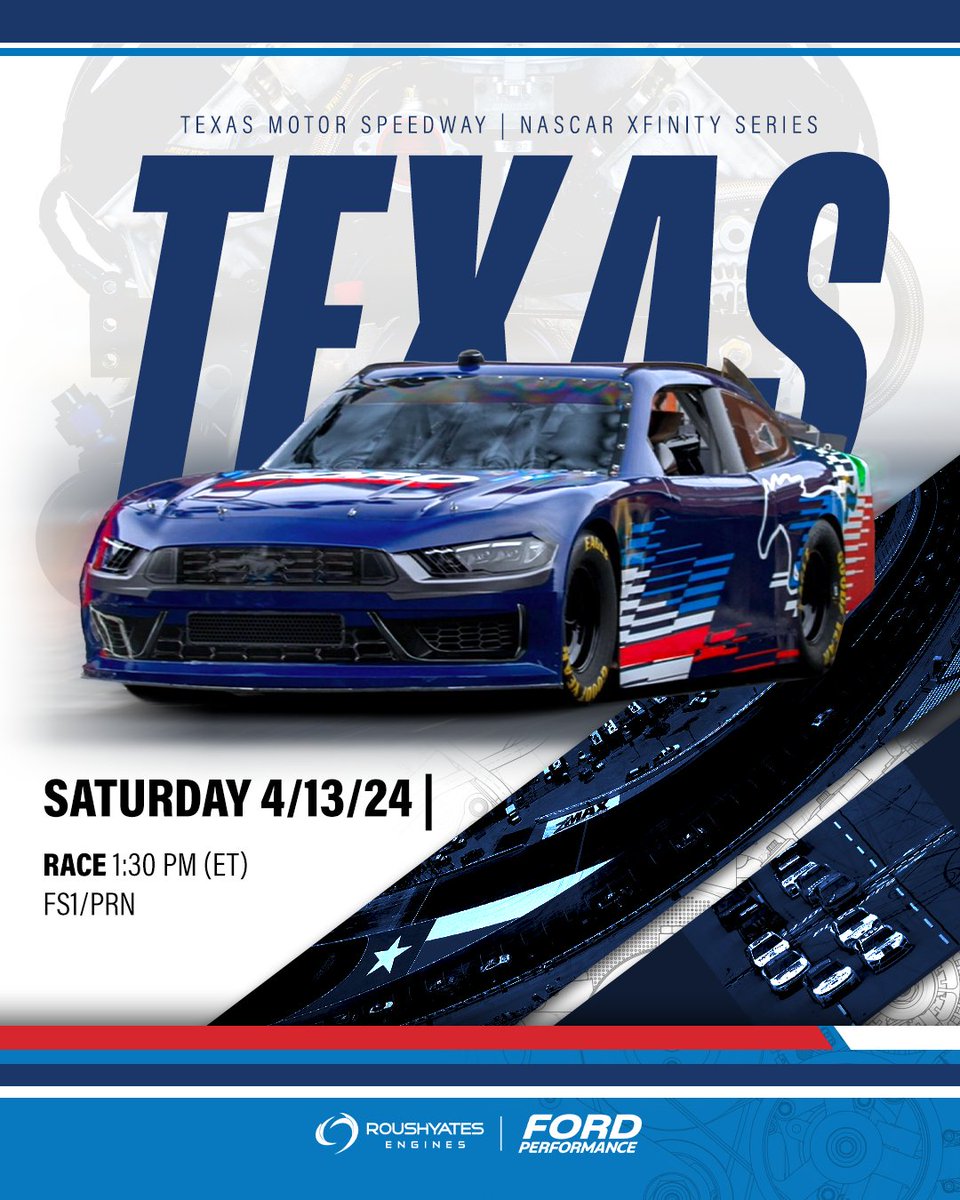 Back to Texas! This time for @TXMotorSpeedway 👊 #AndysFrozenCustard300 | #NASCAR | #XfinitySeries | @FordPerformance