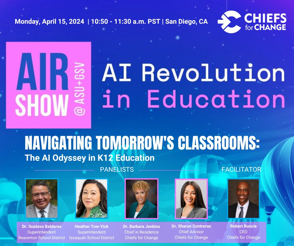Experience the future of education firsthand! Don't miss our panel discussion at the ASU+GSV AIR Show on April 15th as leading educators share their strategies for integrating AI in K12 classrooms. Secure your spot today - Registration is FREE! bit.ly/3Q08hny