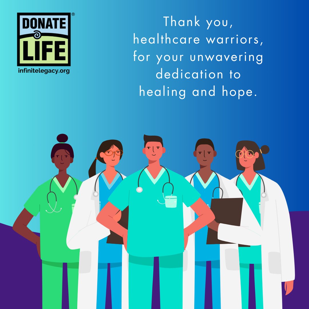 It takes an incredible team of people to make organ, eye and tissue donation and transplantation possible. Thank you to all our #HealthCareHeroes who work tirelessly to save lives through donation and transplantation. #DonateLife #NDLM2024