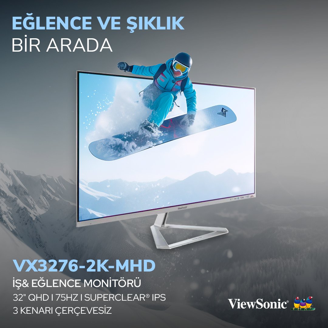 32-inç büyüklüğündeki 3 kenarı çerçevesiz ekranıyla geniş ve sınırsız bir görüntü sunan VX3276-2K, esnek bağlantı seçenekleriyle bir çok cihazınız için bağlantı noktasına dönüşüyor. QHD çözünürlük, 75 Hz ekran tazeleme hızı ve SuperClear® IPS, modern tasarımla bir araya geldi.