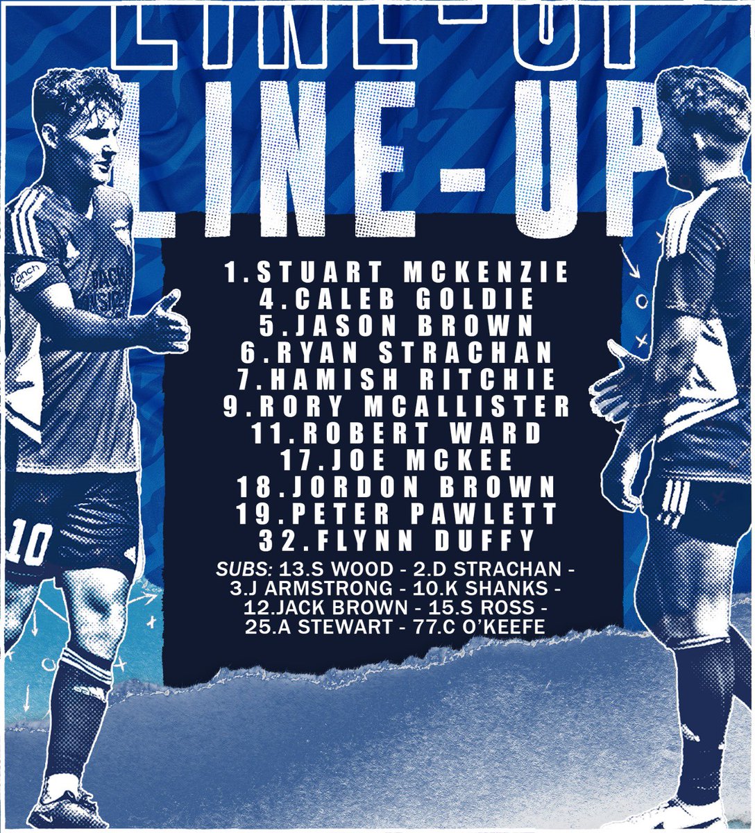 Your #BlueToon line up for this afternoon’s @cinchuk League 2 clash against @ForfarAthletic !