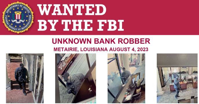 Take a close look. Do you recognize the man who robbed a Metairie Bank Plus? He held employees at gunpoint before getting away in a silver Ford Edge. If you have information that can help crack the case call 504-816-3000 or contact ow.ly/ULyY50RbM7O. ow.ly/SRE850RbM7R