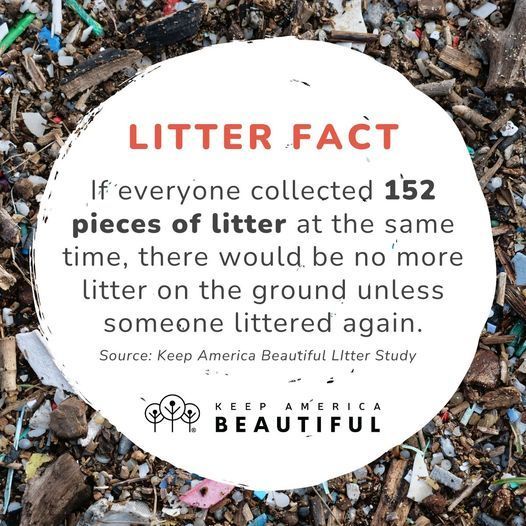 This litter fact has us like 😱 YOU can make a big impact this year during the #GreatAmericanCleanup - join the #152PickUpChallenge and pick up 152 pieces of litter in your community! Sign up today: buff.ly/3TYtuzc @kabtweet #KeepAmericaBeautiful #DoBeautifulThings