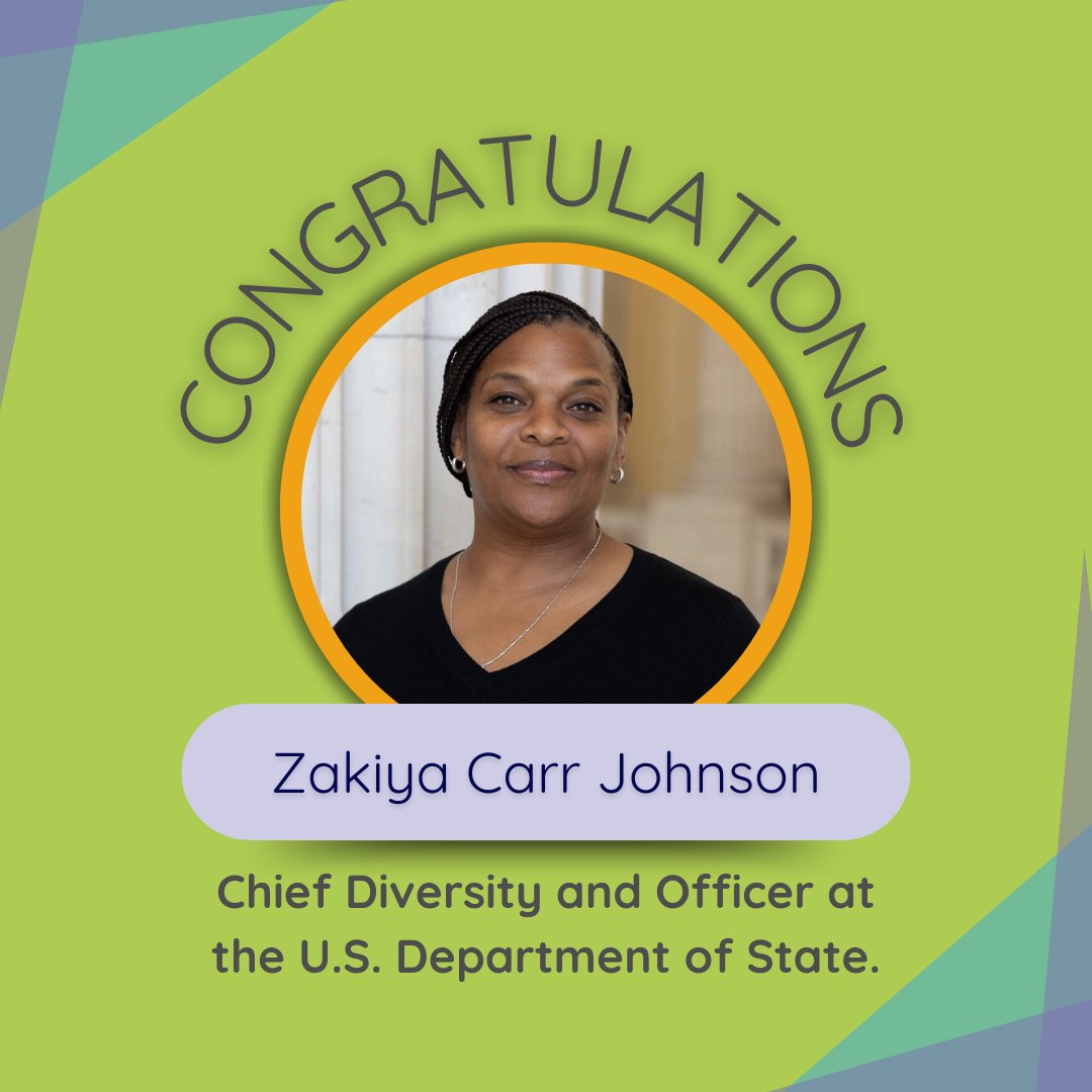 Congratulations Zakiya Carr Johnson, the newly appointed Chief Diversity and Officer at the U.S. Department of State 🙌 #womeninleadership #leadershipmatters