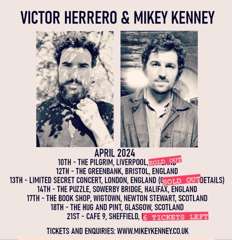 Tour update Only 6 tickets left for SHEFFIELD next Sunday. Tickets Mikeykenney.Co.uk