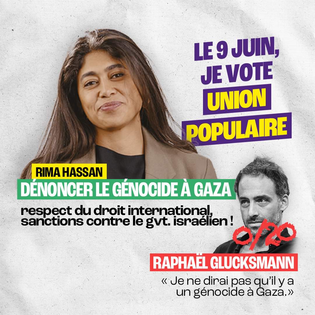 ✅ Protéger le droit à l'IVG
✅ Dénoncer le génocide à Gaza
✅ Abolir la précarité des jeunes
✅ Pour la fin des accords de libre échange

🟣 Le 9 juin, je vote Union populaire aux élections européennes !

#UnionPopulaire