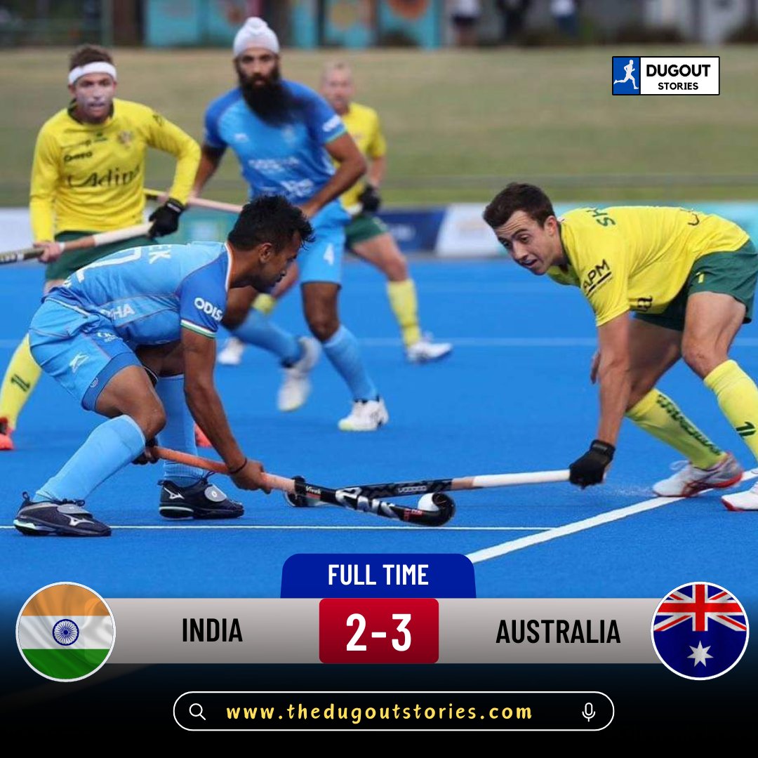 🚨FT | 🇦🇺 3 - 2 🇮🇳 
 
Australia complete a clean sweep over the #IndianHockeyTeam 🏑✅

#HockeyIndia #IndiaKaGame #IndianMensTeam #EnRouteToParis #Hockeyroos  #OlympicPrepInAus #AUSvIND #HarmanpreetSingh @FIH_Hockey @TheHockeyIndia @Media_SAI