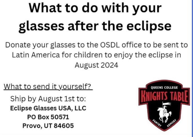 What do you do with your old solar glasses? Donate them.