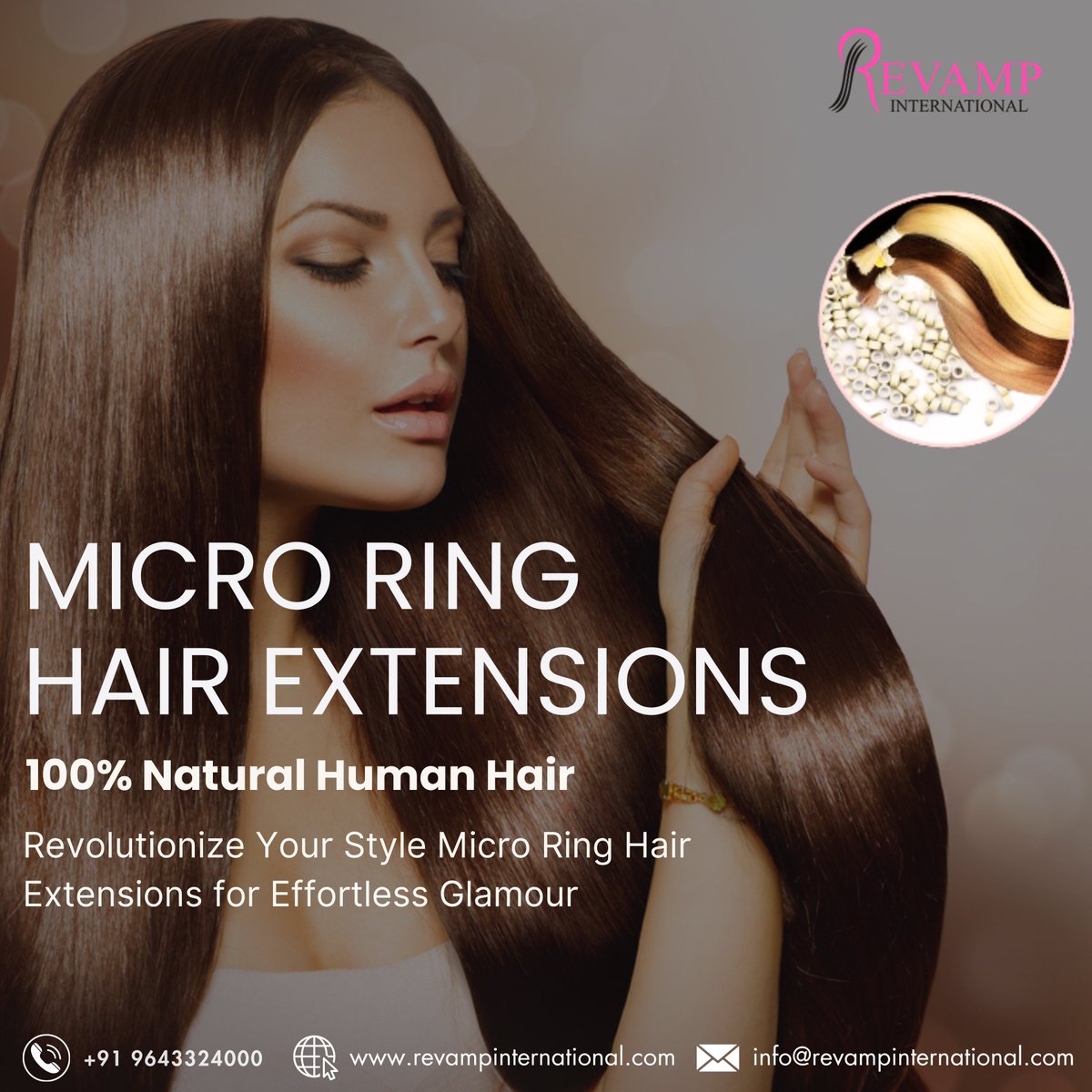 revamp_wigs's tweet image. ✨ Transform your look effortlessly with our premium Micro Ring Hair Extensions!

 🌟 Crafted from luxurious human hair, these extensions offer seamless blending, natural movement, and unbeatable durability. 

#MicroRingExtensions #DelhiFashion #UnleashYourGlam #NaturalHairMagic