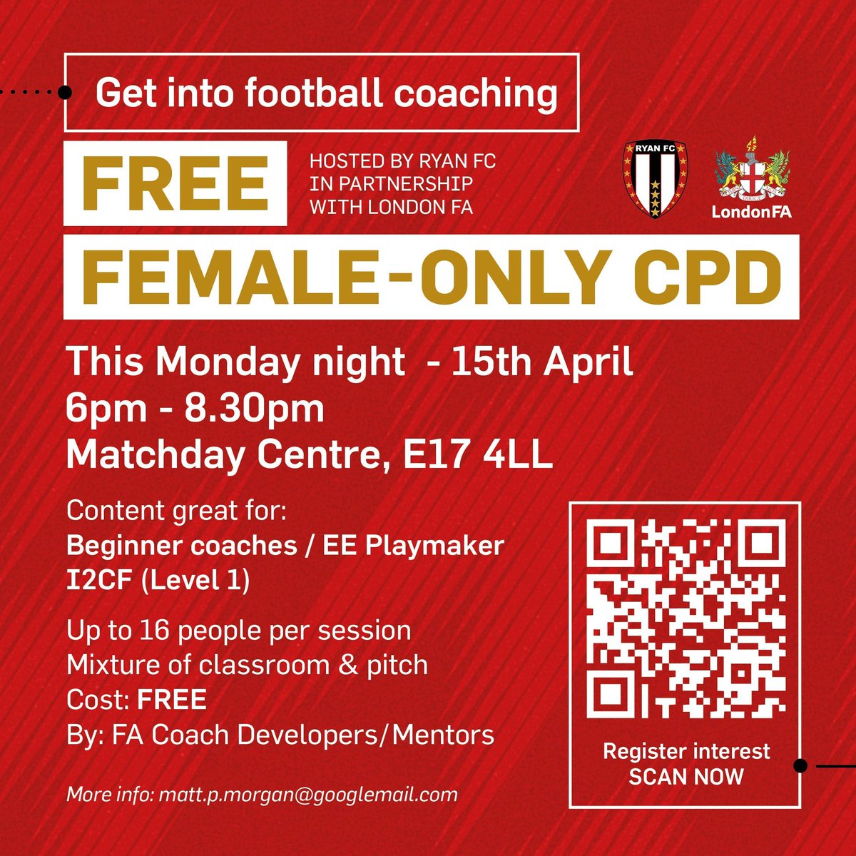 Don't miss the Female-Only CPD on Monday night covering Planning and Delivering a session using the STEPS principles. ⚽ Spaces are limited, so sign up now. ⚠️ ➡️ forms.gle/g6WuznAQnnsTqw…