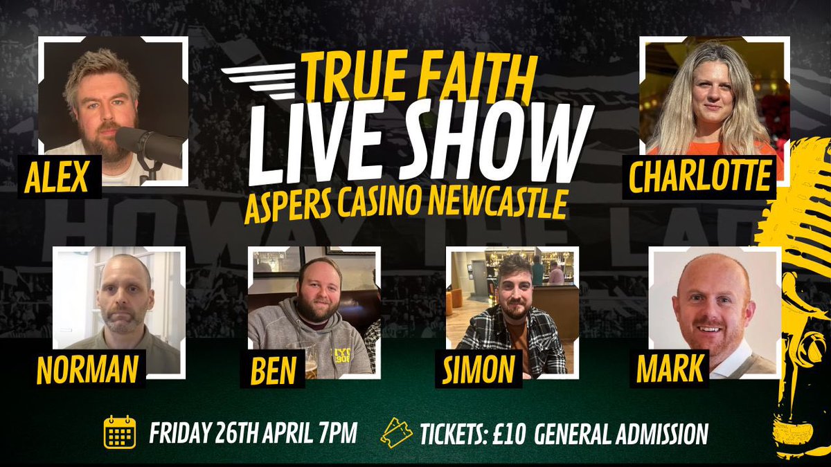 Short notice @tfNUFC live show! Join us the night before Sheff U at home to discuss #nufc and the race for Europe! Should be a belting night Guest on the night is @MsiDouglas Tickets: tickettailor.com/events/1892med…