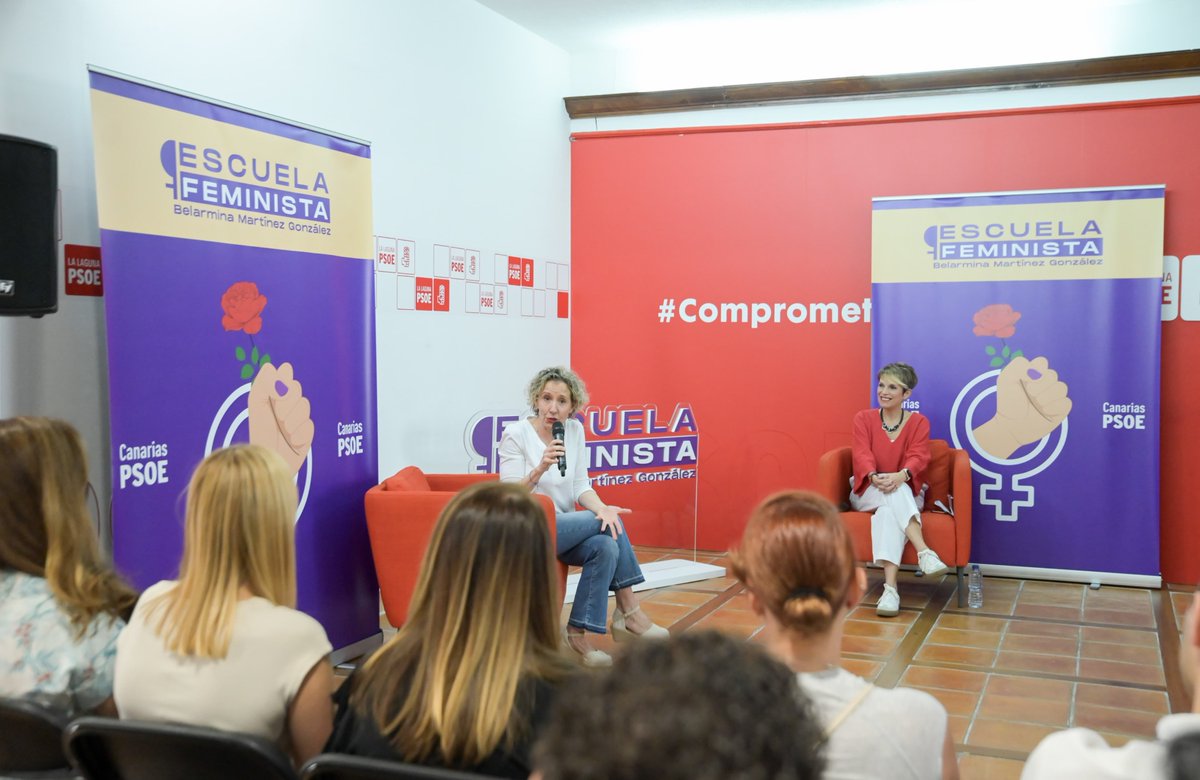 II Escuela Feminista Belarmina Martínez 🌹 ➤ Abre la edición nuestra secretaria de Organización @NiraFierro, seguida de una conferencia de la secretaria de Estado de Igualdad, @aina_calvo, junto a la vicesecretaria de @PSOECanarias, @Elenamanez 📍 @PSOE_LaLaguna