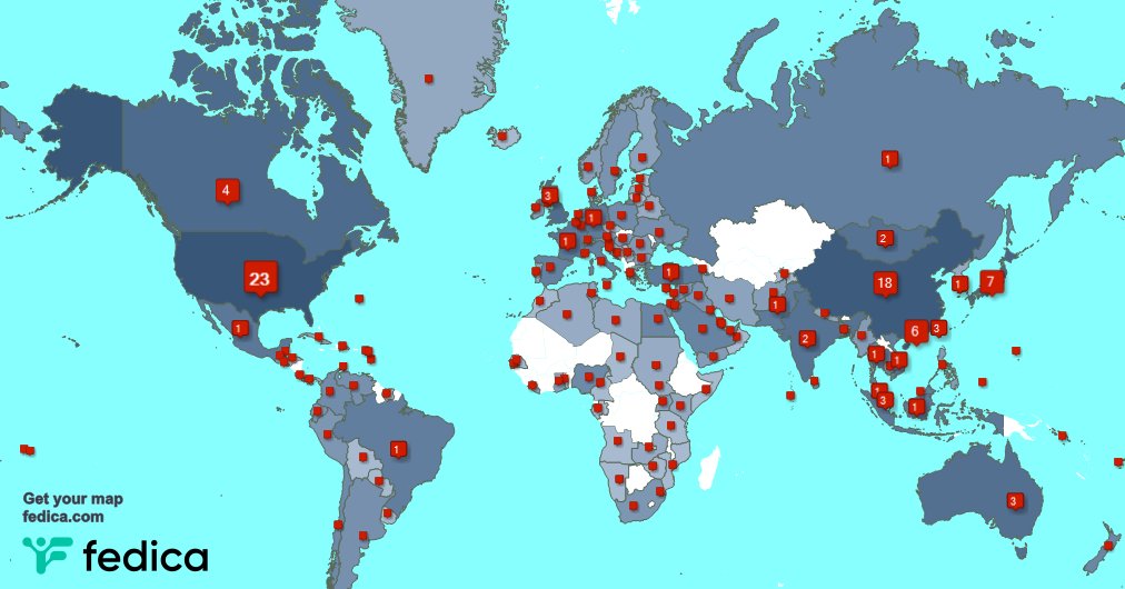 I have 54 new followers from France 🇫🇷, and more last week. See fedica.com/!hmn56656