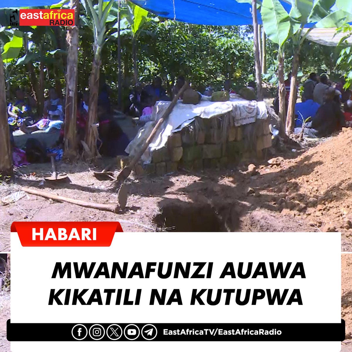 #HABARI Mwanafunzi wa darasa la sita shule ya msingi Kiilima iliyopo kata ya Nyakato Halmashauri ya wilaya ya Bukoba mkoani Kagera, Elius Antony (11) ameuwawa na watu wasiojulikana kwa kukatwakatwa mapanga na kisha mwili wake kufunikwa kwa majani kwenye kichaka Mama mzazi wa…