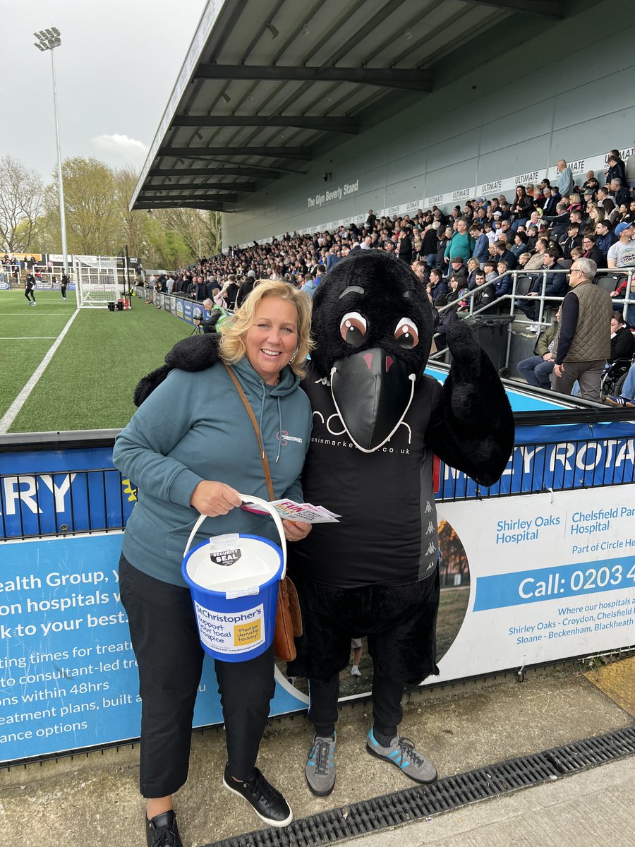 ⚽🏃 Wishing @bromleyfc the best of luck today for their final home game of the season! ❤️ The team, the club and Ronin the Raven have all been absolutely fantastic in supporting us with our upcoming Fun Walk! ❓ Still not signed up? Follow the link: bit.ly/43A9LKU