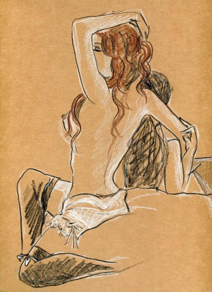 Anyway. Here is The Nudes at 11:30… Schiele inspired life drawing print available in two sizes N u d e s I n B i o :) #ukgiftam #ukgifthour #buyintoart #mhhsbd #linkinbio
