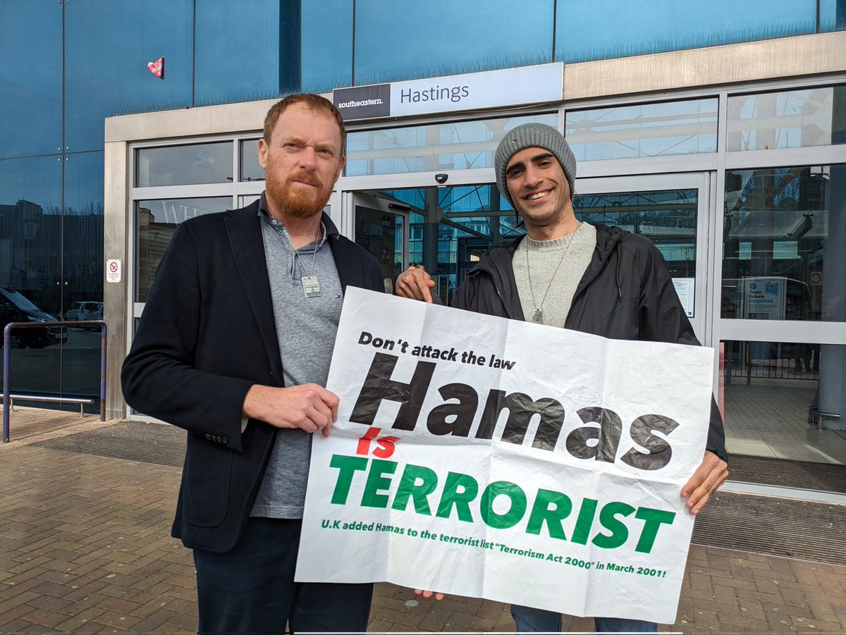 Arriving in Hastings for the counter-protest.

Threatened by Islamism from all sides, Israel must be able to defend itself.

No to embargoes.

#StandWithIsrael
#FCKHMS

@GhorbaniiNiyak