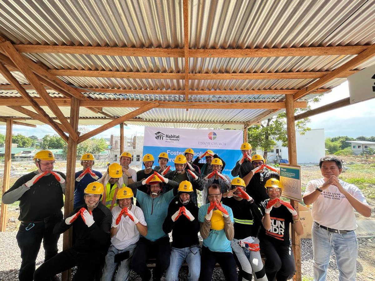 (1/2) Putting God's love into action! Last April 6, 22 volunteers from Union Church of Manila's Kingdom Men Fellowship helped with the construction of the multipurpose center at the Bignay-Maunlad Housing Project site in Valenzuela City. #volunteerengagement #BahayniJuan