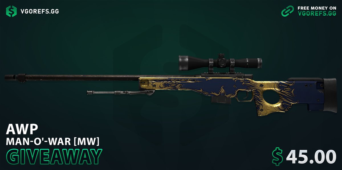 $45.00 GIVEAWAY! 🎉

AWP | Man-o'-war [MW]

To enter: 
✅ Follow us & @CasinoCurd 
✅ Retweet + Like 
✅ Watch this video: youtu.be/mPXY0uHGBtg (show proofs)

Winner in 48 hours, Best of luck! 🤞