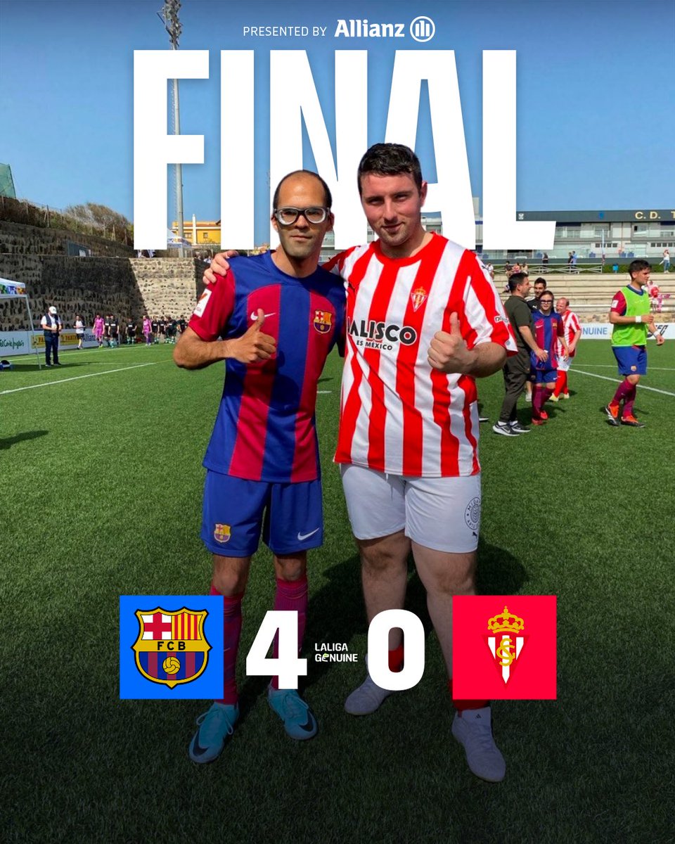 𝗙𝗜𝗡𝗔𝗟 𝗗𝗘 𝗣𝗔𝗥𝗧𝗜𝗧💥 Hem començat molt bé! Victòria davant l’Sporting de Gijón, un equip on hi juguen moltes noies, com en el nostre. Som-hi! @RealSporting gran partido, muy agradecidos de haber jugado con vosotros 💪 @Allianz_es 💙 #LALIGAGENUINE
