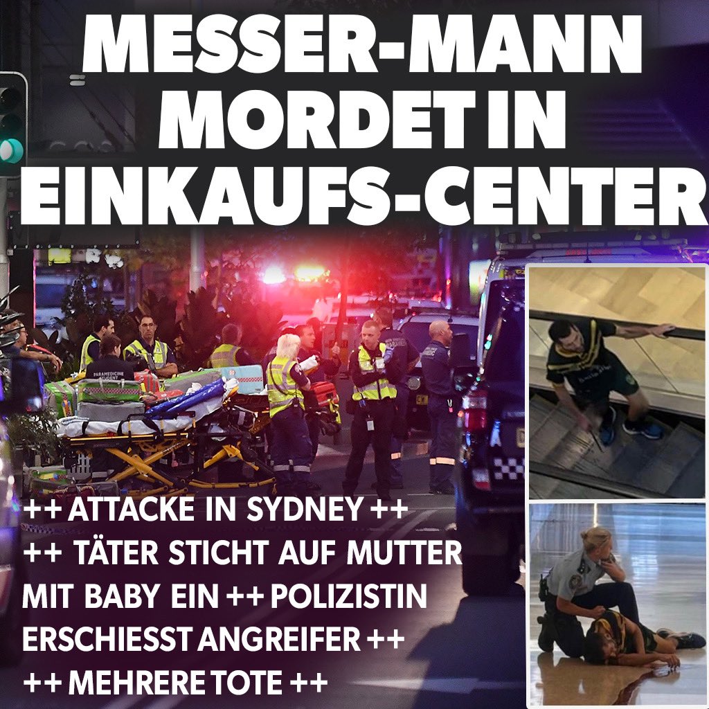 Ersthelfer berichten Grausames vom Messer-Angriff in #Sydney: „Ein Mann kam mit dem Baby und warf es auf mich. Das Baby sah ziemlich schlecht aus. Wir haben versucht den Blutfluss zu stoppen, auch bei der Mutter.“ #NIUS nius.de/news/gross-ala…