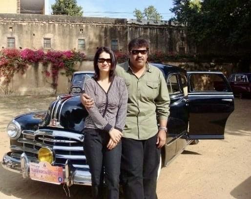 2008 in our classic car in Jaipur.