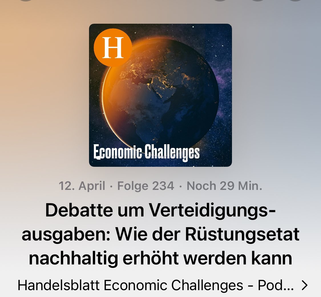 Bert Rürup und @michael_huether im Gespräch! „…Sicher ist auch: „Wir können nicht aus einem Steuerhaushalt einer Periode das nachfinanzieren, was in 16 Jahren oder 20 Jahren von Schröder und Merkel nicht investiert wurde in die Bundeswehr“…“ podcasts.apple.com/de/podcast/han…