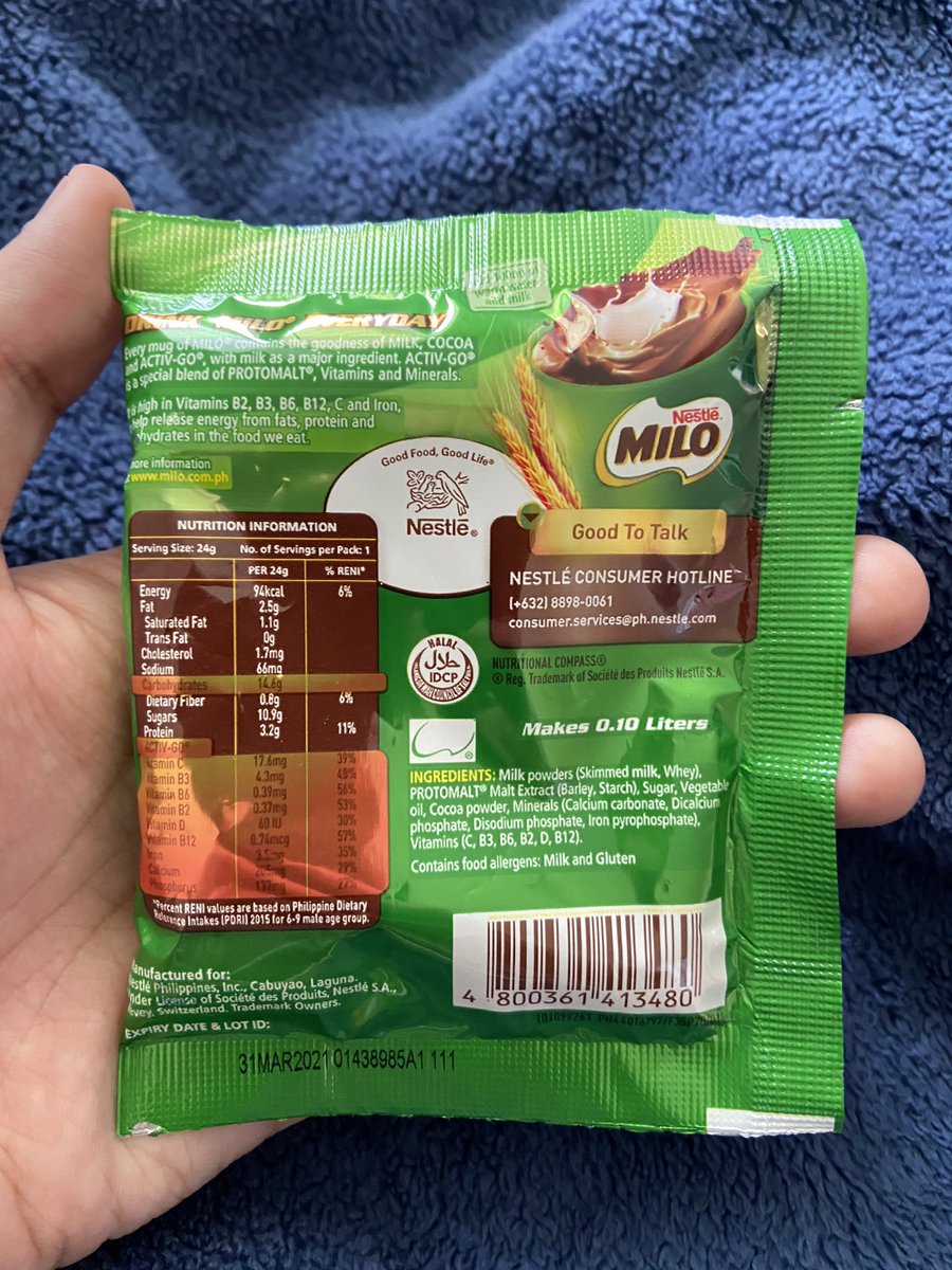 1 sachet of Nestle Milo contains about 14 grams of carbohydrates of which sugar is 10g. Some of you pack this and milk into your tea. Nestle are packing too much sugar into their products these days it doesn’t make sense any more. Now they are targeting children because adults…