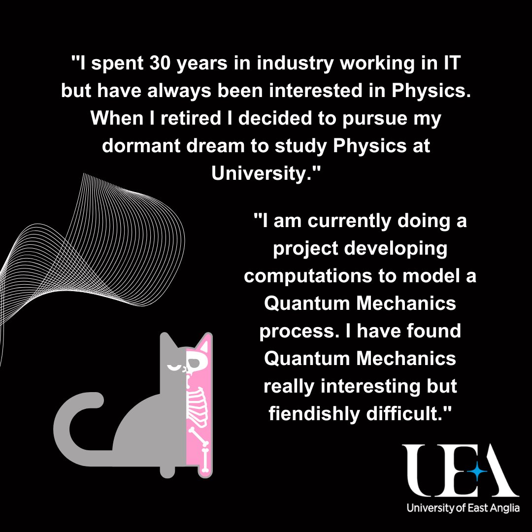 UEAPhysics's tweet photo. Rob is one of our current final year MPhys students, last year we spoke to him about his experiences studying Physics at UEA. 

👆🏻 Read all about Rob’s experience joining us as a mature student after 30 years working in IT, to pursue his curiosity for Physics! https://t.co/hNEng8YzmJ