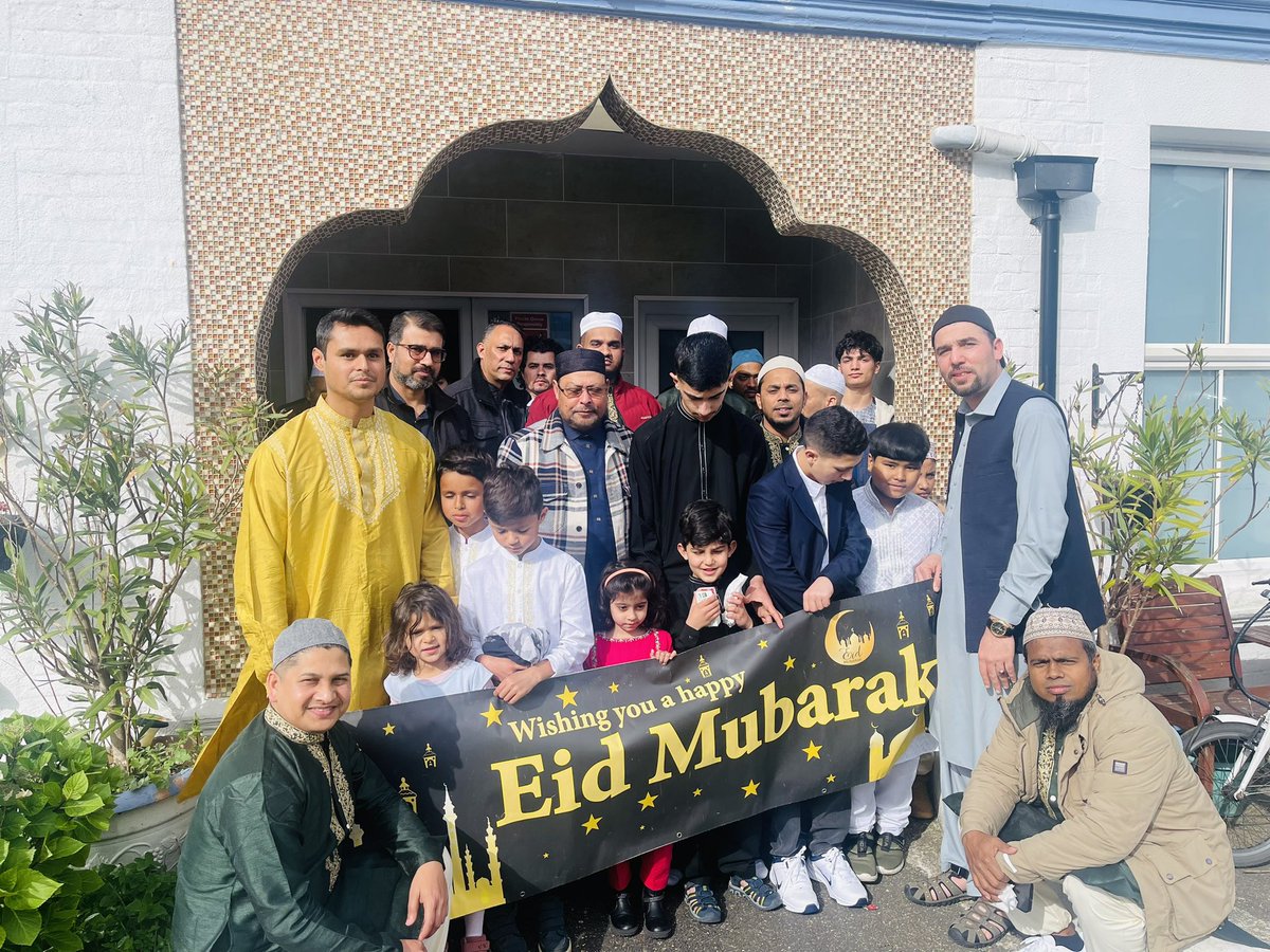 Eid Mubarak to all! Alhamdulillah, we held the Eid prayer at Bexhill Mosque this morning. Thank you to everyone who joined us. May Allah's blessings bring joy to your home and heart, and may you find success in new opportunities. Wishing you a blessed time with family and friends
