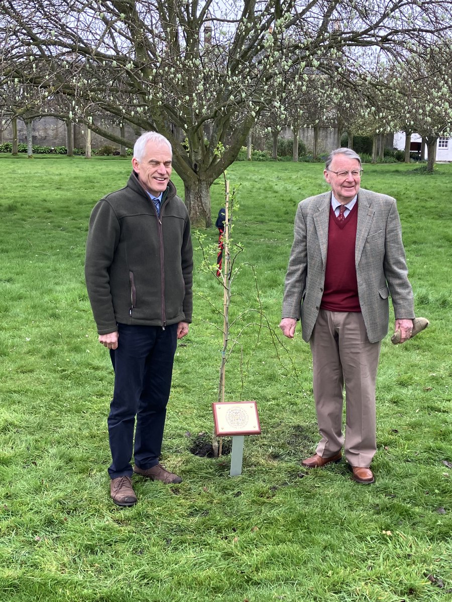 Lord Lieutenant Roddy Urquhart and former Lord Lieutenant and current Chairman of the Haddington Garden Trust Major Mike Williams MBE at last week's tree planting to mark the accession of King Charles III to the throne.