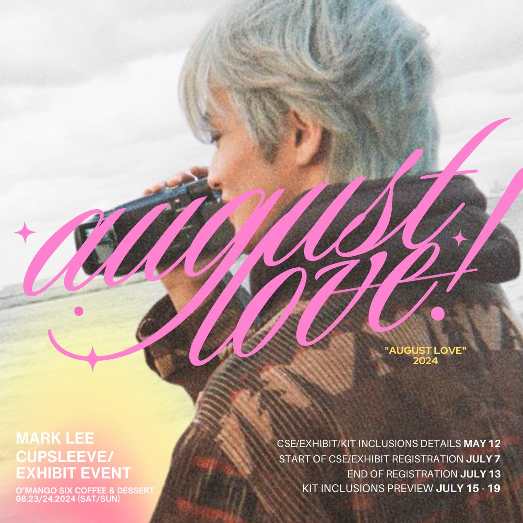 markfs... this one's for 𝘺𝘰𝘶𝘜𝘶𝘶𝘜 ☎️

📅 +𝟴𝟮 𝗫 𝗛𝗜𝗧 𝗧𝗛𝗘 𝗠𝗔𝗥𝗞! [04.28]
- 𝘣𝘪𝘳𝘵𝘩𝘥𝘢𝘺 𝘬𝘪𝘵 + 𝘥𝘰𝘯𝘢𝘵𝘪𝘰𝘯 𝘥𝘳𝘪𝘷𝘦 𝘧𝘰𝘳 𝘵𝘥𝘴3 𝘭𝘦𝘥

📅 𝗔𝗨𝗚𝗨𝗦𝗧 𝗟𝗢𝗩𝗘 [08.23-24]
- 𝘣𝘪𝘳𝘵𝘩𝘥𝘢𝘺 𝘤𝘶𝘱𝘴𝘭𝘦𝘦𝘷𝘦 𝘦𝘷𝘦𝘯𝘵

stay tuned for more 🗞️❗️