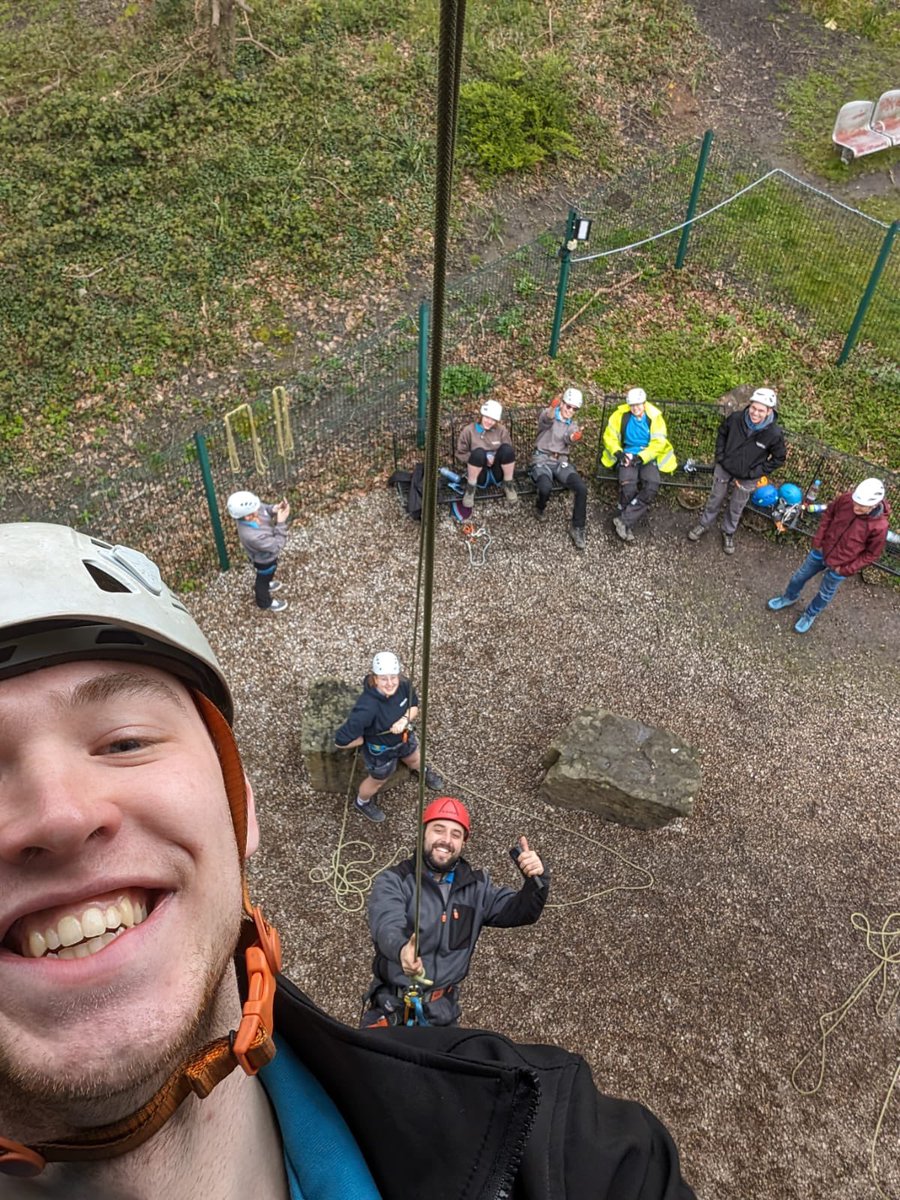 Our wonderful team and volunteers regularly do CPD and external assessments to ensure that they are able to offer the best experience to young people on activities! 🧗 Here’s our activity instructor Conor taking an epic selfie from top of the climbing tower! 📸