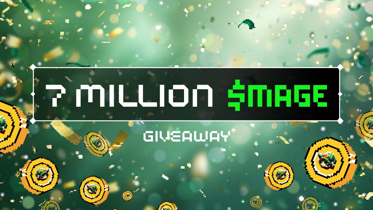 🎁Giveaway alert! 

To celebrate the presale of $MAGE, we have a competition!

🤑7 million free $MAGE tokens for 7 winners! 

Simple tasks:
1️⃣ Follow <a href="/MageBTC_/">Mage</a> 
2️⃣ Like + RT our presale post: x.com/MageBTC_/statu…
3️⃣ Tag 3 friends

Leave your Merlin EVM address in the comments!