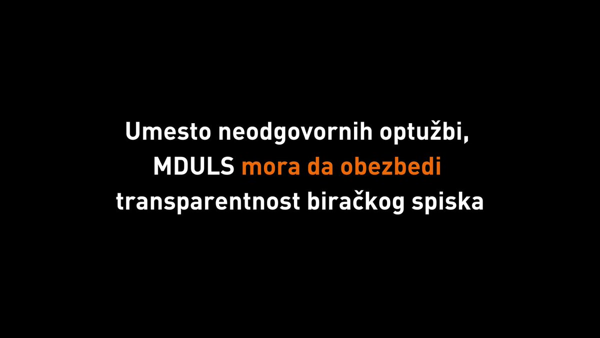 📢 Ministarstvo za državnu upravu i lokalnu samoupravu nastavlja s neodgovornim odnosom prema javnosti optužujući Crtu da je iznela „proizvoljne“ podatke o promenama u stanju biračkog spiska koje su nastale u periodu od 19. decembra 2023. i 31. marta 2024. 🧵