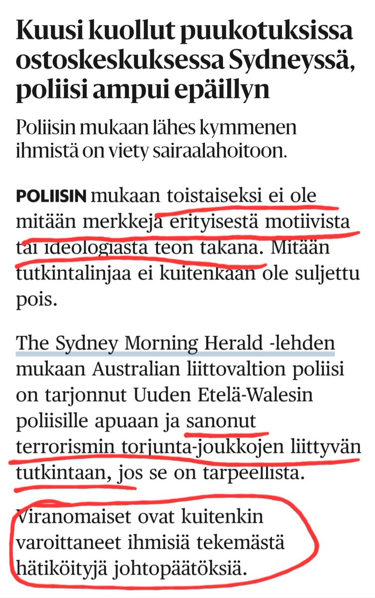 Sydneyn poliisi kertoo totutuin sanankääntein, että puukottaja oli muslimi.