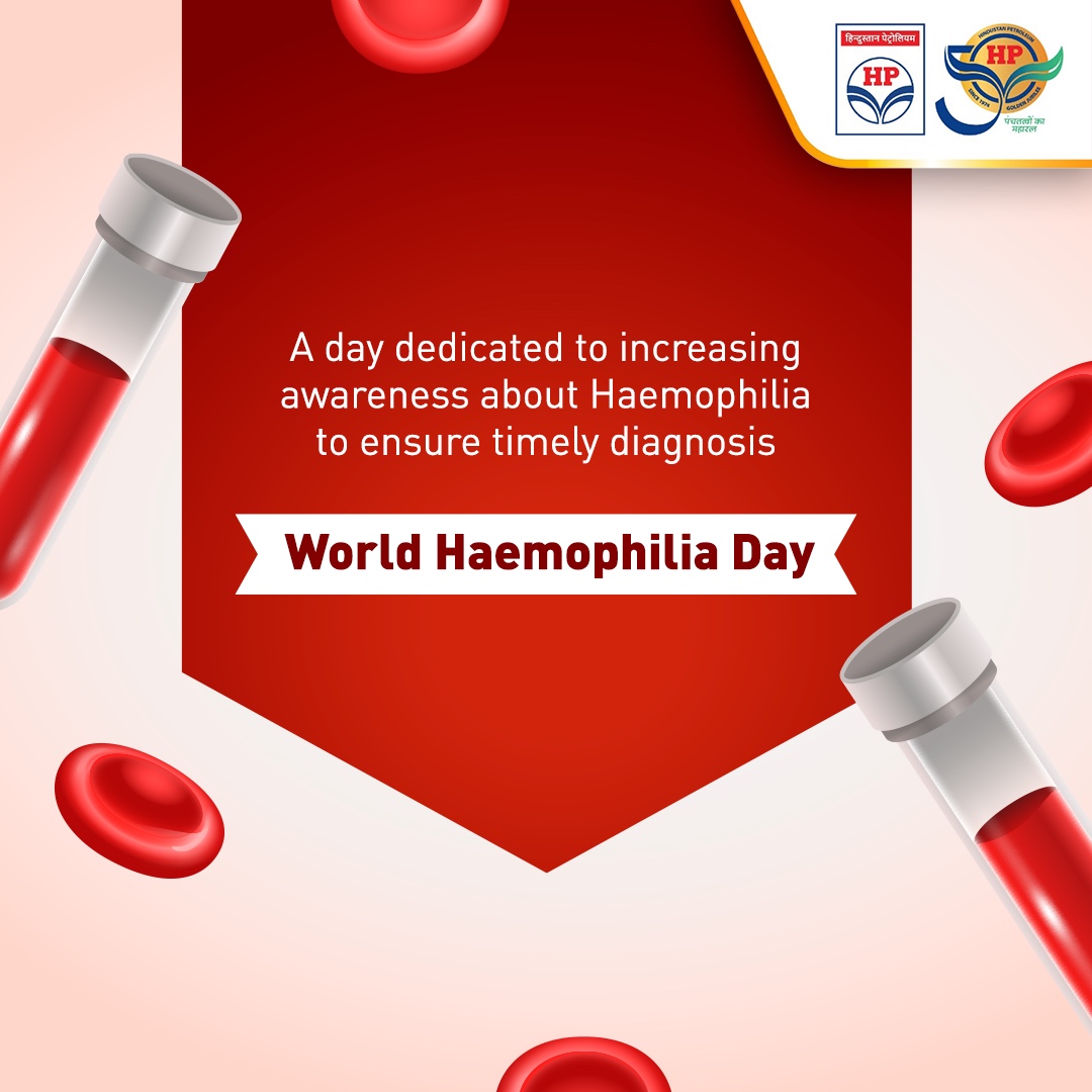 World Haemophilia Day aims to raise awareness about the disease which is commonly found in children so that parents become aware, recognise the symptoms and go for early treatment 

#WorldHaemophiliaDay #HPTowardsGoldenHorizon #HPCL #DeliveringHappiness