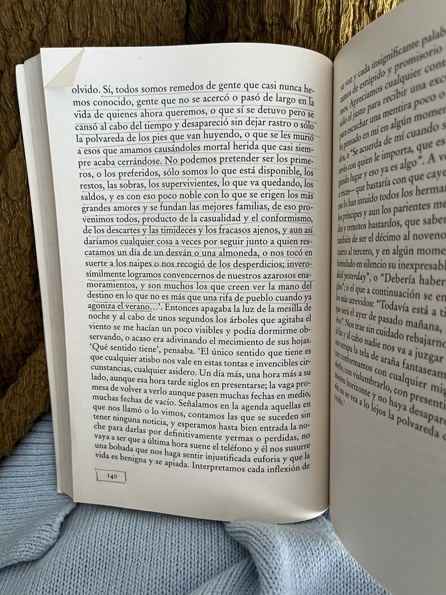 laurapelayop's tweet photo. qué quería Javier Marías cuando escribió esto? que yo llorase no? https://t.co/z4CdAVdPep