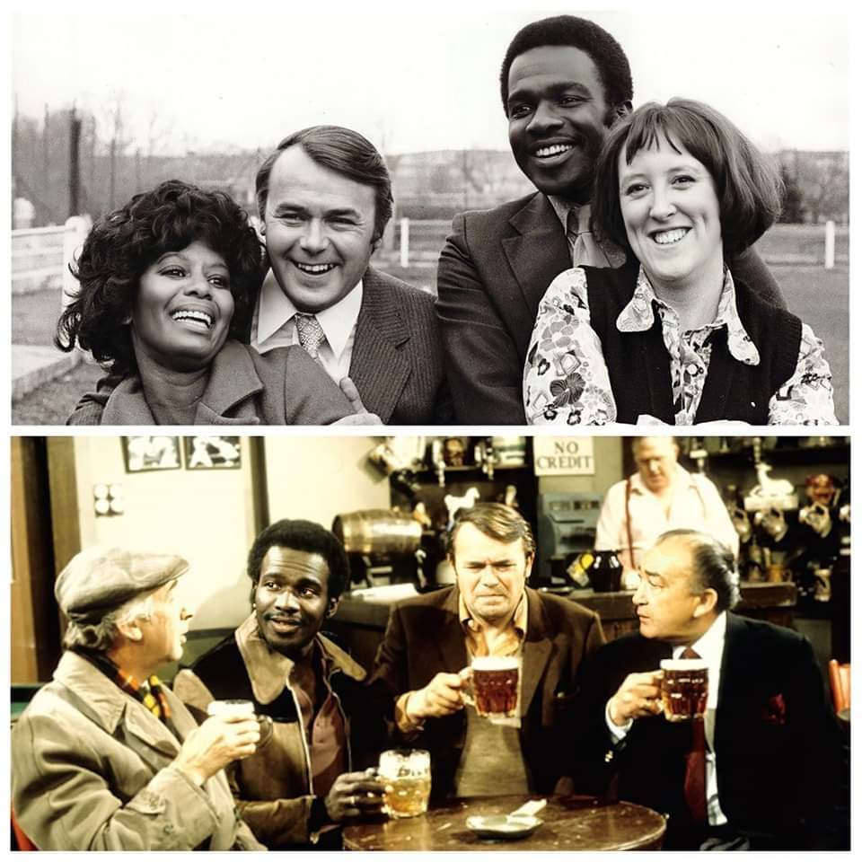 Classicbritcom's tweet photo. Thames televisions 'Love Thy Neighbour' starring Jack Smethurst, Rudolph Walker, Nina Baden-Semper, Kate Williams, Keith Marsh, Tommy Godfrey and Paul Luty was first broadcast on ITV 52 years ago today. https://t.co/D9UYDDFKda
