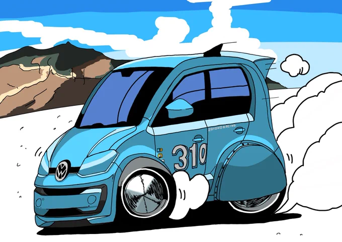 #これを見た人は水色又は青色と白色の混ざった色の画像を貼れ#チョロQ VW up! ボンネビル仕様 